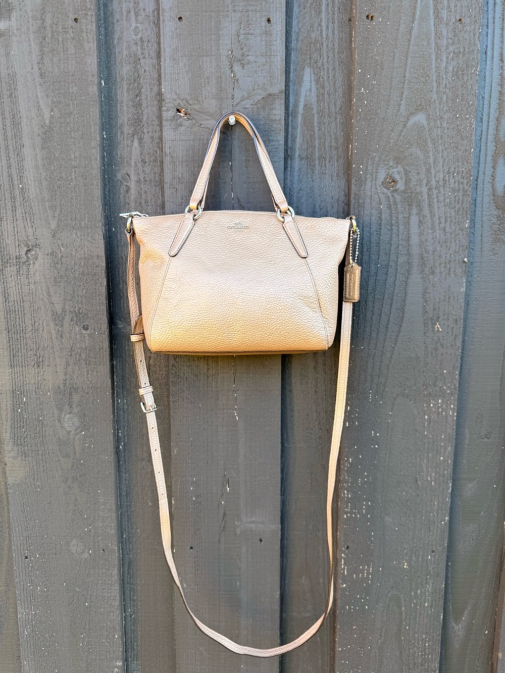 Coach Mini Kelsey Satchel in Metallic Gold